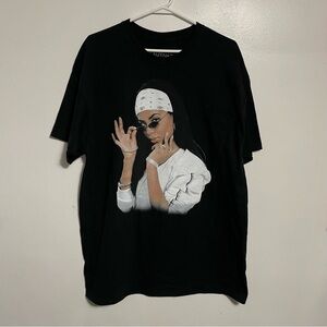 Vintage Aaliyah Rnb Hip Hop Black T -Shirt Size XL